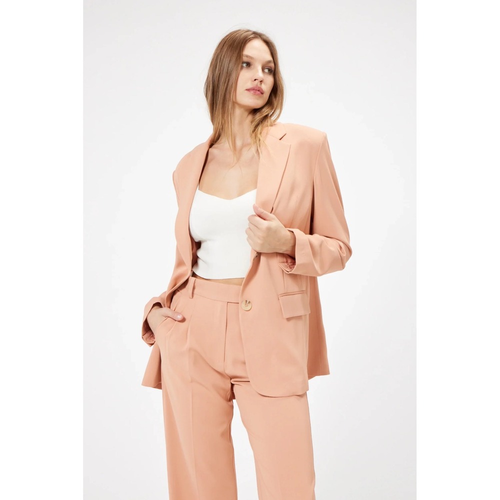 Sophie Rue Peach Single Breasted‎ Tailored Blazer Jacket Size S RN124115